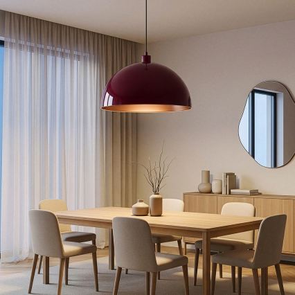 BRILAGI - METALO LED Cable Pendant 1xE27/40W/230V Ø 60 cm burgundy/copper