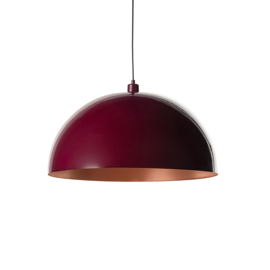BRILAGI - METALO LED Cable Pendant 1xE27/40W/230V Ø 60 cm burgundy/copper