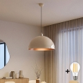 BRILAGI - METALO LED cable-suspended pendant 1xE27/40W/230V Ø 40 cm Beige/Copper