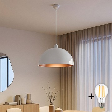 BRILAGI - METALO LED Cable-Suspended Pendant 1xE27/40W/230V Ø 40 cm white/copper
