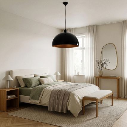 BRILAGI - METALO LED pendant lamp on cable 1xE27/40W/230V Ø 40 cm Black/Copper