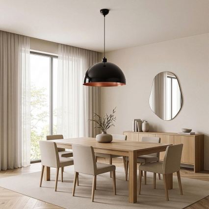 BRILAGI - METALO LED pendant lamp on cable 1xE27/40W/230V Ø 40 cm Black/Copper