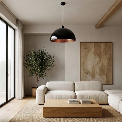 BRILAGI - METALO LED pendant lamp on cable 1xE27/40W/230V Ø 40 cm Black/Copper