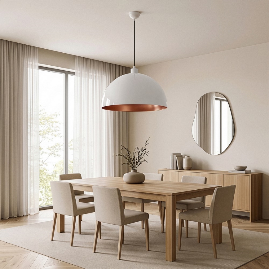 BRILAGI - METALO LED pendant on cable 1x E27/40W/230V Ø 60 cm white/copper
