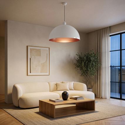 BRILAGI - METALO LED pendant on cable 1x E27/40W/230V Ø 60 cm white/copper