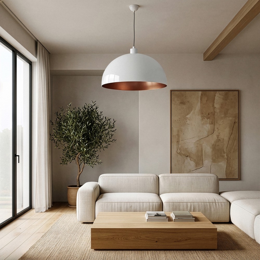 BRILAGI - METALO LED pendant on cable 1x E27/40W/230V Ø 60 cm white/copper