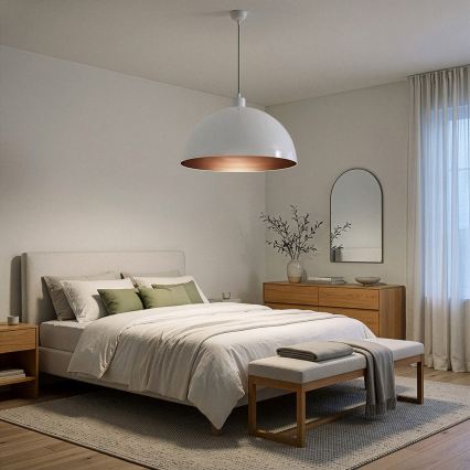 BRILAGI - METALO LED pendant on cable 1x E27/40W/230V Ø 60 cm white/copper