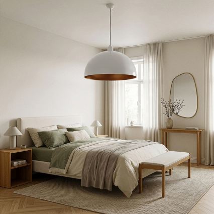 BRILAGI - METALO LED pendant on cable 1x E27/40W/230V Ø 60 cm white/copper