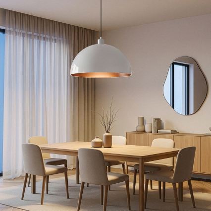 BRILAGI - METALO LED pendant on cable 1x E27/40W/230V Ø 60 cm white/copper