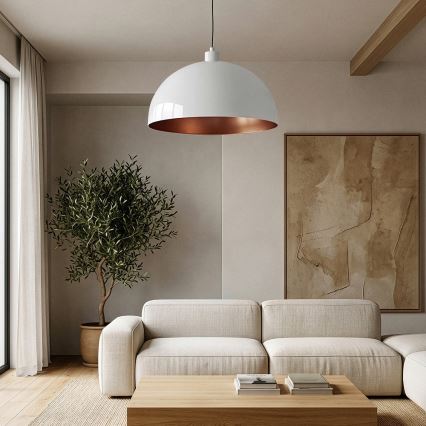 BRILAGI - METALO LED pendant on cable 1x E27/40W/230V Ø 60 cm white/copper