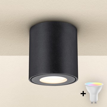 Brilagi - MIA LED RGBW Dimmable Bathroom Light 1x GU10/30W/230V 2700-6500K Wi-Fi 84x80 mm Black IP54