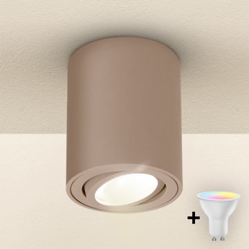 Brilagi - MIA LED RGBW Dimmable GU10 Spotlight 1xGU10/30W/230V 2700-6500K Wi-Fi 100x80 mm Beige