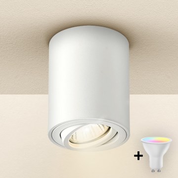 Brilagi - MIA LED RGBW Dimmable Spotlight 1x GU10/4.8W/230V 3000K 100x80 mm White + Remote Control