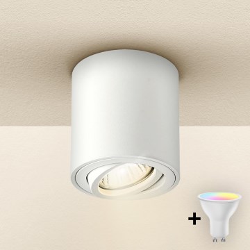 Brilagi - MIA LED RGBW Dimmable Spotlight 1xGU10/6W/230V 3000K 84x80 mm White + Remote Control