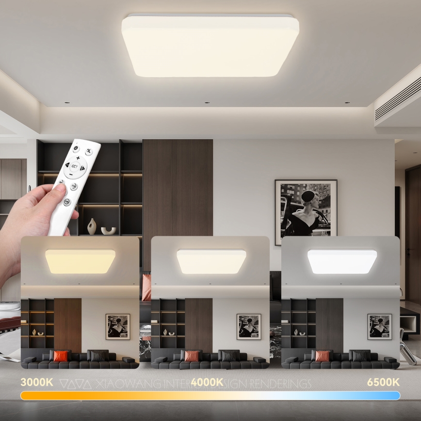 Brilagi - MILKY WAY Dimmable LED Ceiling Light LED/24W/230V 3000-6500K 37x37 cm + remote control