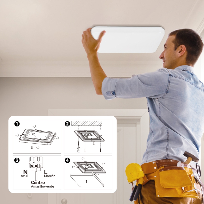 Brilagi - MILKY WAY Dimmable LED Ceiling Light LED/24W/230V 3000-6500K 37x37 cm + remote control