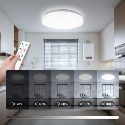 Brilagi - Dimmable LED ceiling light MILKY WAY LED/24W/230V 3000-6500K dia. 38 cm + remote control