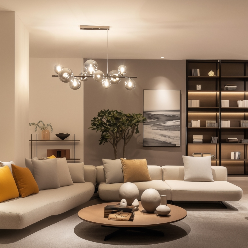 Brilagi - MILLA LED cable chandelier 10xG9/3W/230V black chrome/smoked