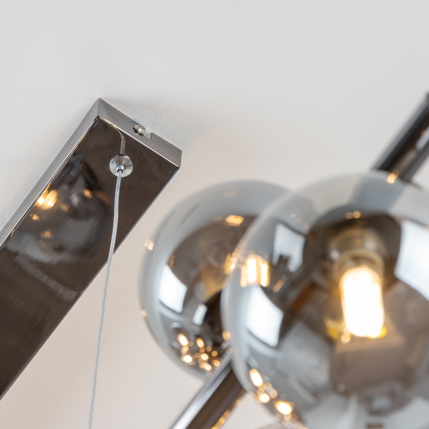 Brilagi - MILLA LED cable chandelier 10xG9/3W/230V black chrome/smoked