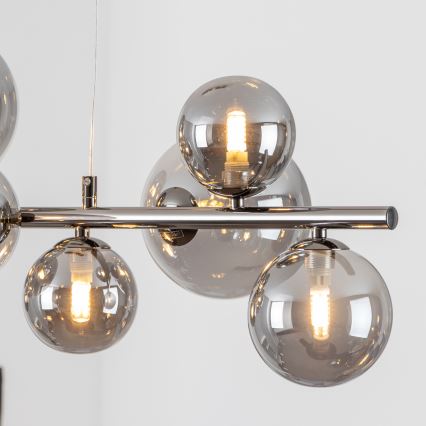 Brilagi - MILLA LED cable chandelier 10xG9/3W/230V black chrome/smoked