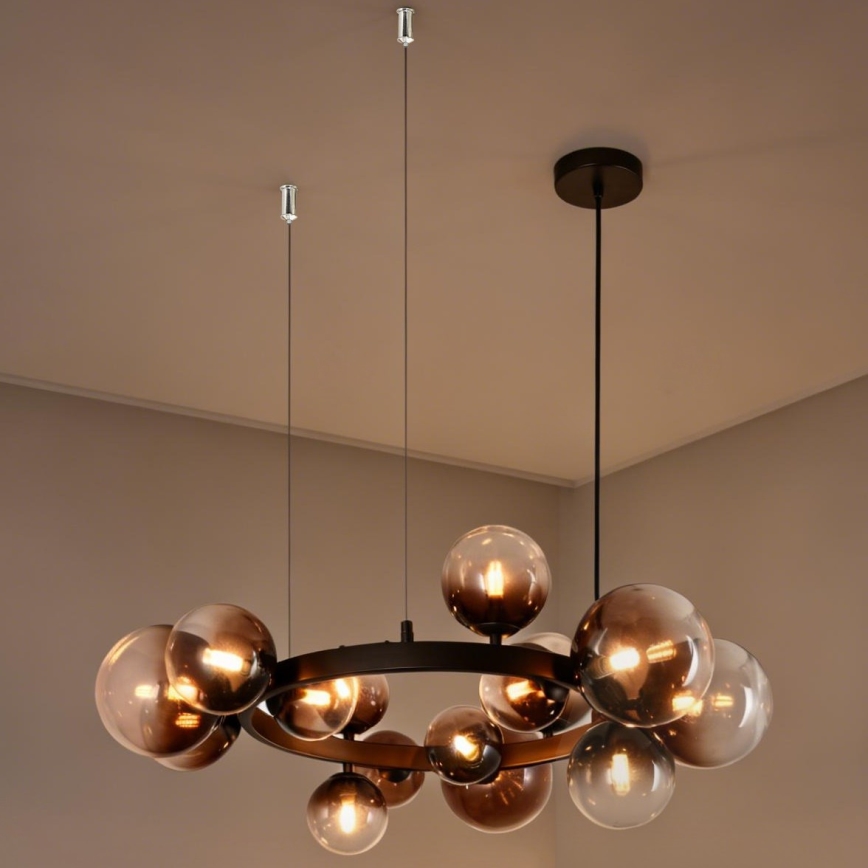 Brilagi - MILLA LED cable chandelier 15xG9/3W/230V Brown/Smoked Brown