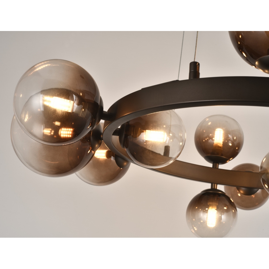 Brilagi - MILLA LED cable chandelier 15xG9/3W/230V Brown/Smoked Brown