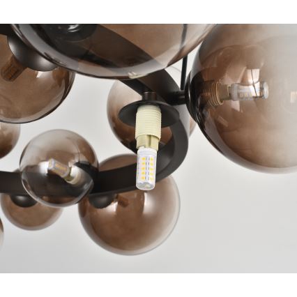 Brilagi - MILLA LED cable chandelier 15xG9/3W/230V Brown/Smoked Brown