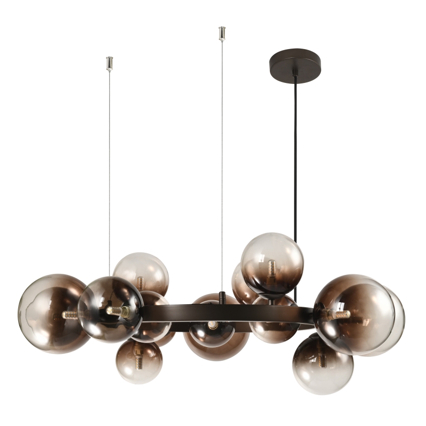 Brilagi - MILLA LED cable chandelier 15xG9/3W/230V Brown/Smoked Brown