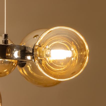 Brilagi - MILLA LED Cable-Hung Chandelier 15xG9/3W/230V Black Chrome/Gold