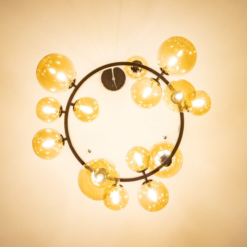 Brilagi - MILLA LED Cable-Hung Chandelier 15xG9/3W/230V Black Chrome/Gold