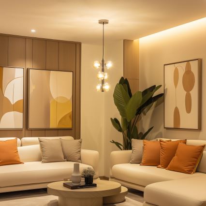 Brilagi - MILLA LED Cable Pendant 6xG9/3W/230V, Black Chrome/Gold