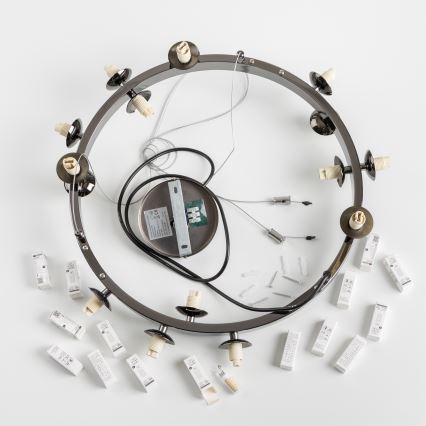 Brilagi - MILLA LED cable-suspended chandelier 15xG9/3W/230V, black chrome/white