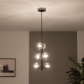Brilagi - MILLA LED Cable-Suspended Chandelier 6xG9/3W/230V Black Chrome/Smoked Glass