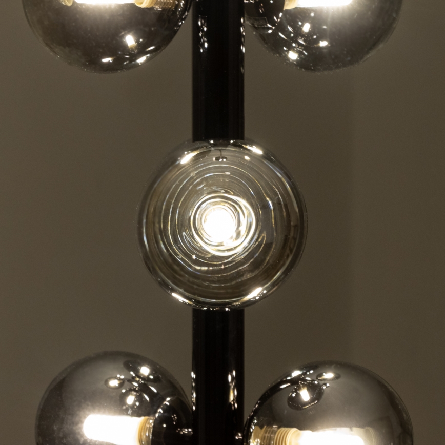 Brilagi - MILLA LED Cable-Suspended Chandelier 6xG9/3W/230V Black Chrome/Smoked Glass