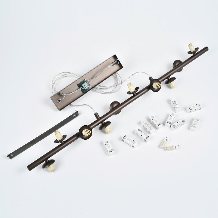 Brilagi - MILLA LED chandelier suspended on cable 10xG9/3W/230V brown/smoked brown