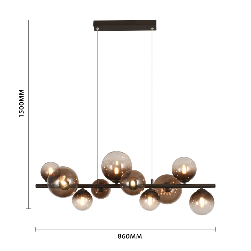 Brilagi - MILLA LED chandelier suspended on cable 10xG9/3W/230V brown/smoked brown