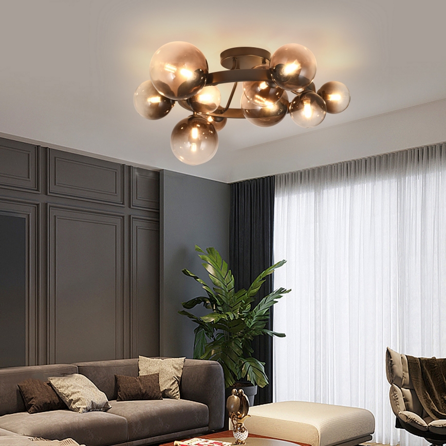 Brilagi - MILLA LED Flush-Mount Chandelier 10xG9/3W/230V, Brown/Smoked Brown