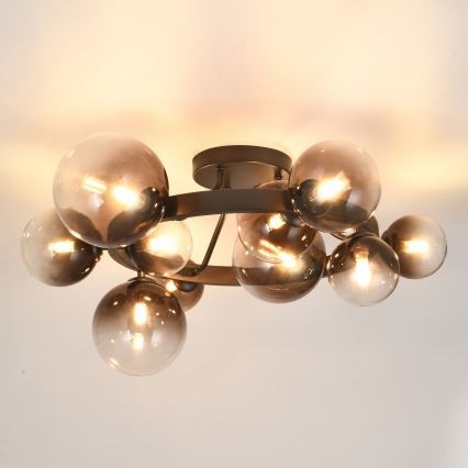 Brilagi - MILLA LED Flush-Mount Chandelier 10xG9/3W/230V, Brown/Smoked Brown