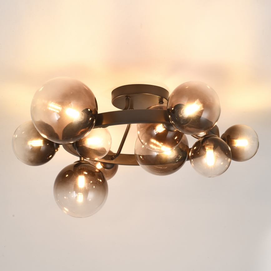 Brilagi - MILLA LED Flush-Mount Chandelier 10xG9/3W/230V, Brown/Smoked Brown