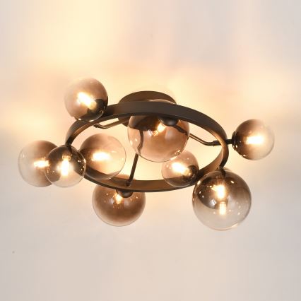 Brilagi - MILLA LED Flush-Mount Chandelier 10xG9/3W/230V, Brown/Smoked Brown