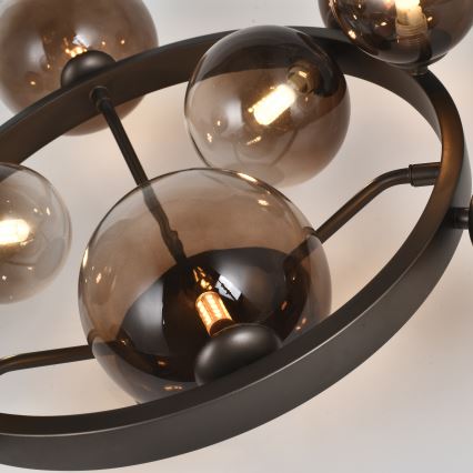 Brilagi - MILLA LED Flush-Mount Chandelier 10xG9/3W/230V, Brown/Smoked Brown