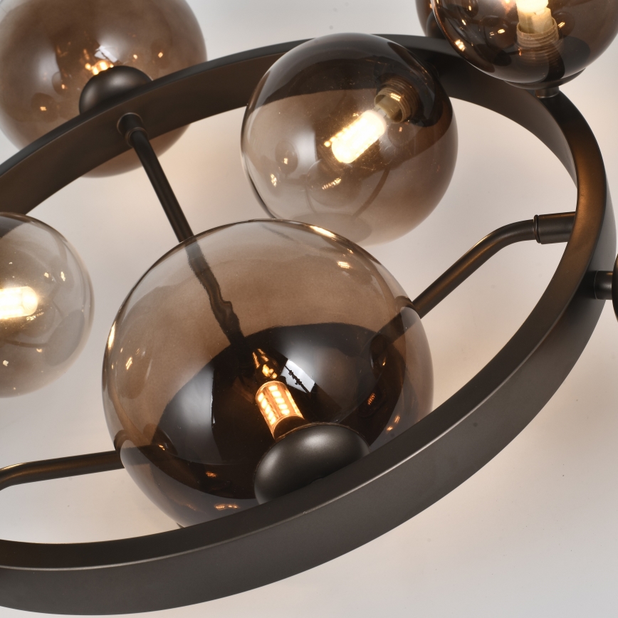 Brilagi - MILLA LED Flush-Mount Chandelier 10xG9/3W/230V, Brown/Smoked Brown