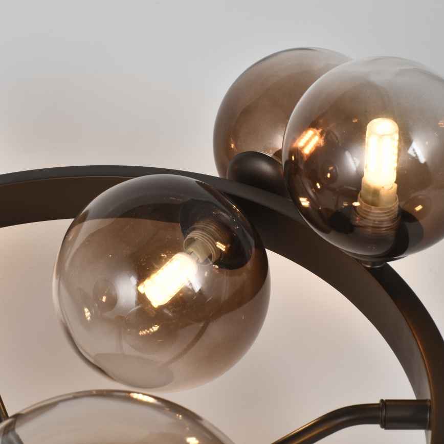 Brilagi - MILLA LED Flush-Mount Chandelier 10xG9/3W/230V, Brown/Smoked Brown