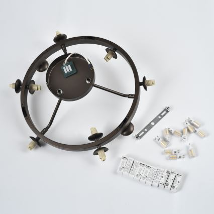 Brilagi - MILLA LED Flush-Mount Chandelier 10xG9/3W/230V, Brown/Smoked Brown