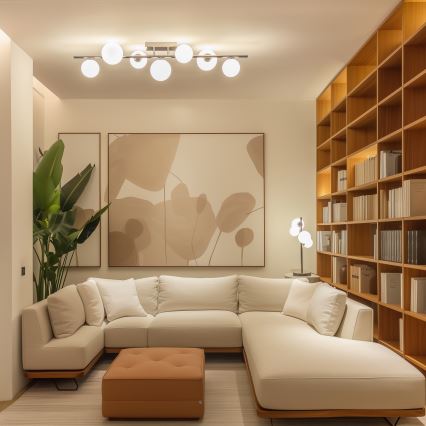 Brilagi - MILLA LED Flush-Mount Chandelier 7xG9/3W/230V Black Chrome/White