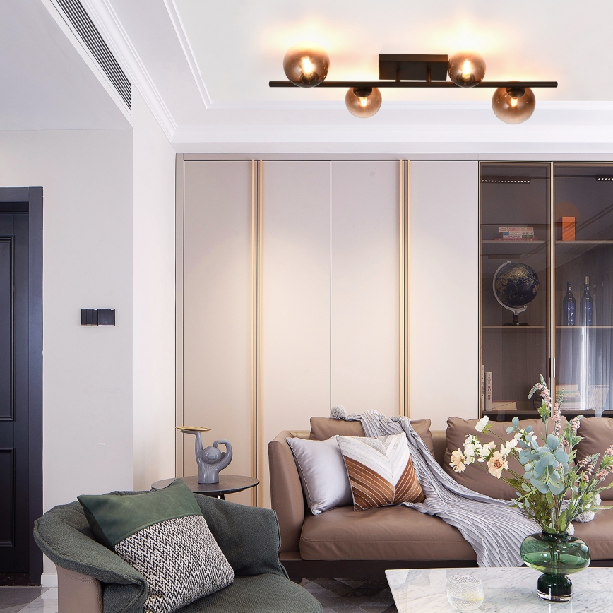 Brilagi - MILLA LED Flush-Mounted Ceiling Light 4xG9/3W/230V Brown/Smoky Brown