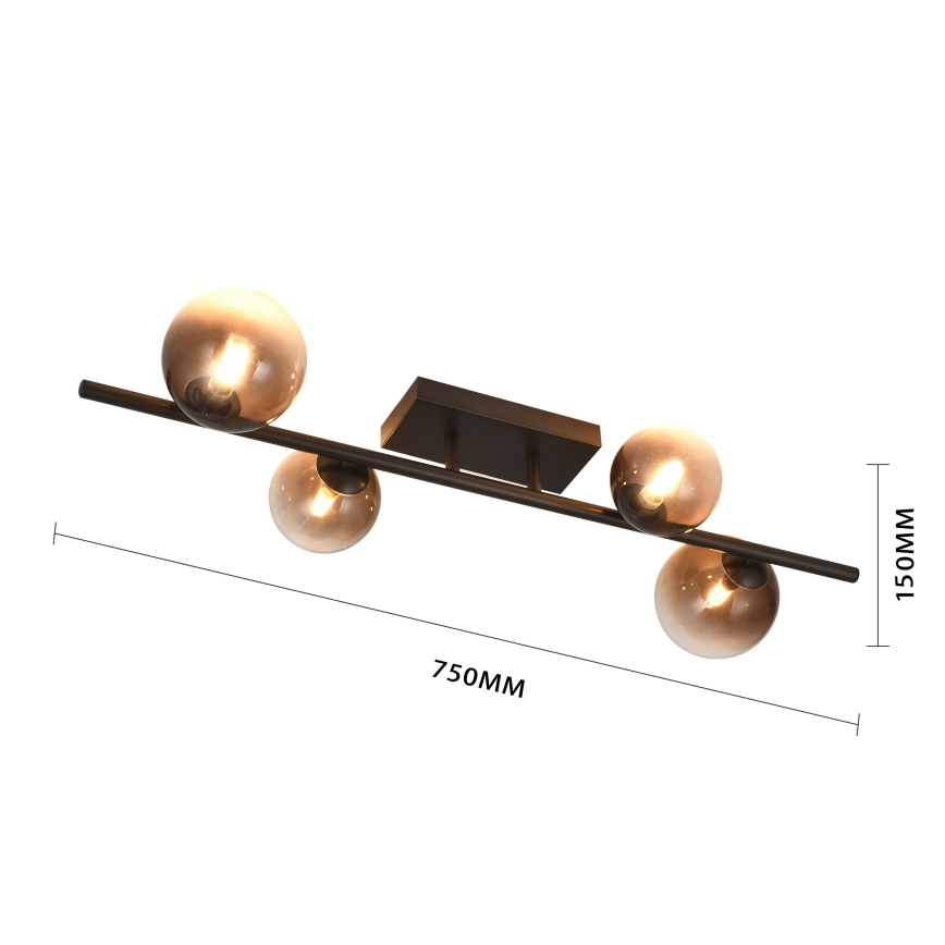 Brilagi - MILLA LED Flush-Mounted Ceiling Light 4xG9/3W/230V Brown/Smoky Brown