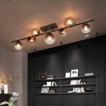 Brilagi - MILLA LED Flush-Mounted Chandelier 7xG9/3W/230V Brown/Smoky Brown
