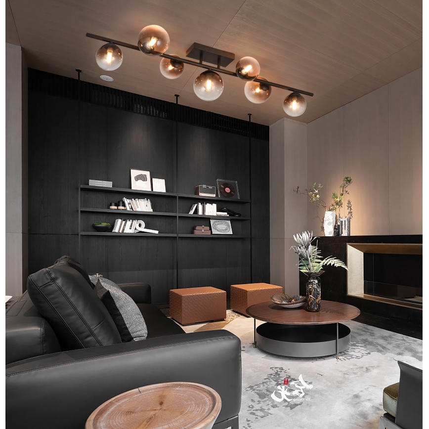 Brilagi - MILLA LED Flush-Mounted Chandelier 7xG9/3W/230V Brown/Smoky Brown