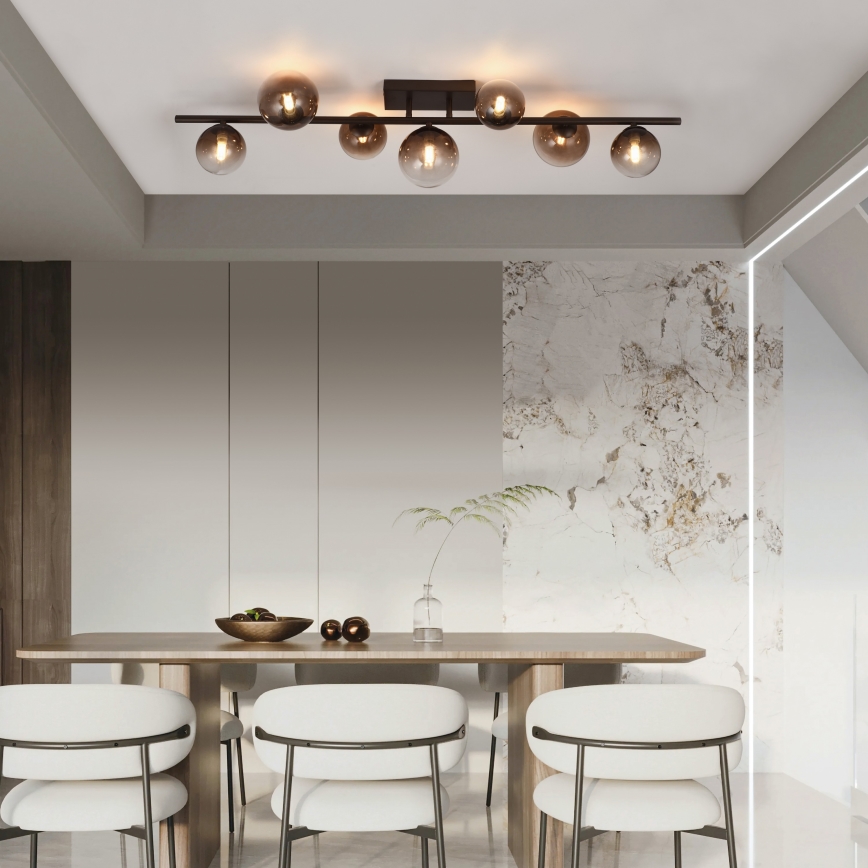 Brilagi - MILLA LED Flush-Mounted Chandelier 7xG9/3W/230V Brown/Smoky Brown